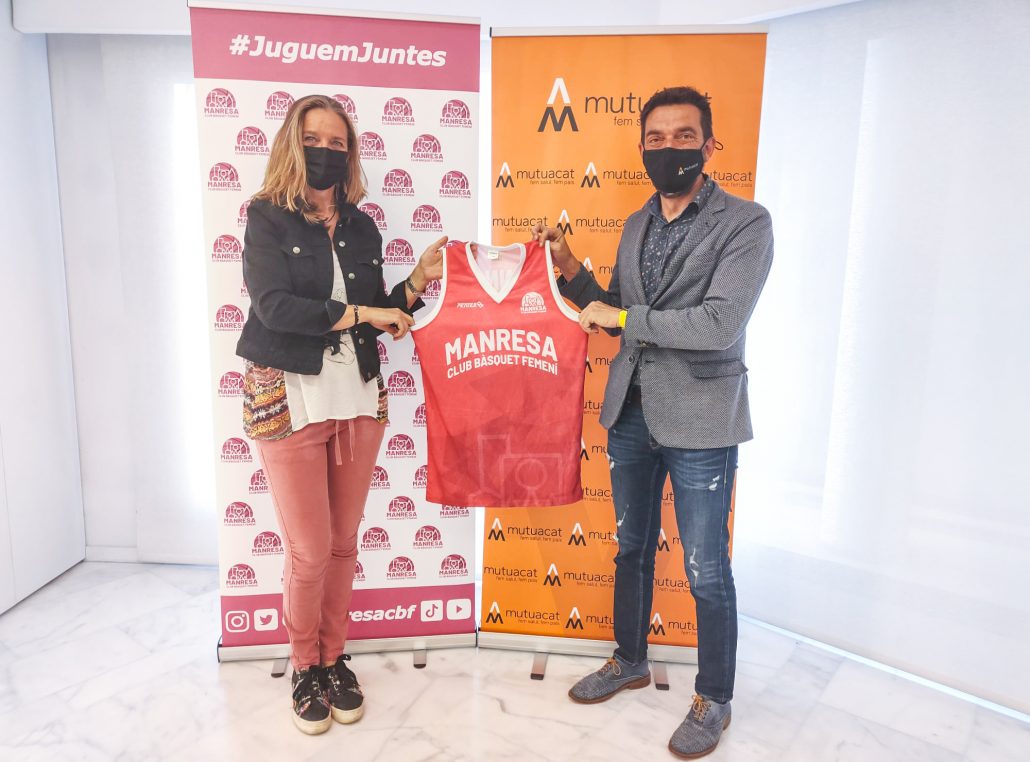 Nina Pont, presidenta del Manresa Club de Basquet Femení i Sergi Macià, director general de Mutuacat