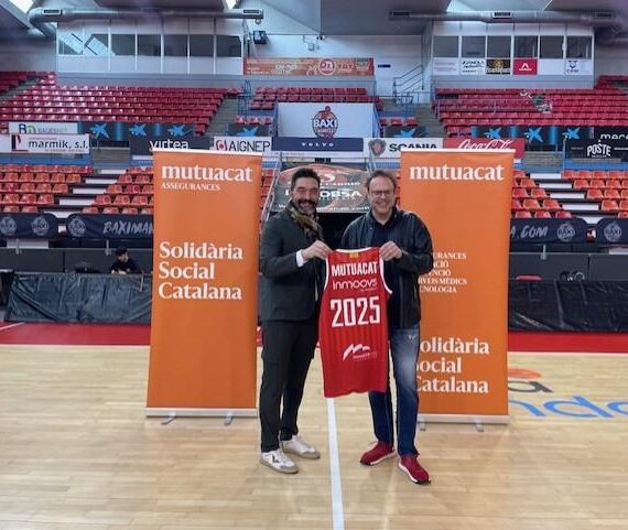 Sergi Macià, director general de Mutuacat i Josep M. Herms president del Baxi, al Nou Congost