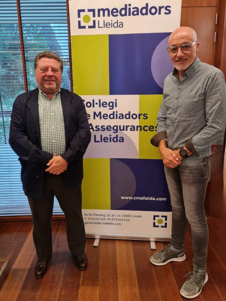 Javier Barbera, president del Col·legi i Leo Martínez, adjunt a la Direcció General de Mutuacat