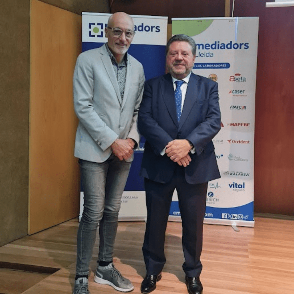 Javer Barberà i Leo Martínez en la Diada de l'Assegurança