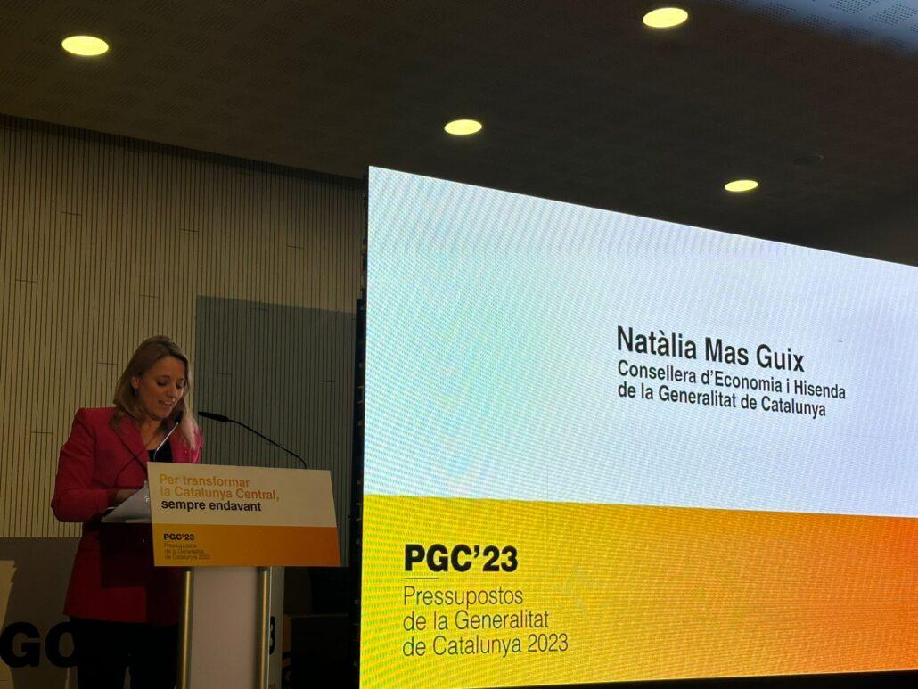 Natàlia Mas en la presentació dels Pressupostos de la Generalitat a Manresa