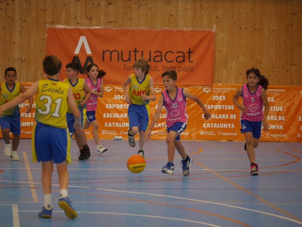 Finals Jocs Esportius escolars de catalunyaPancarta Que Es Veu Molt Bé Sembla Bàsquet Mixt